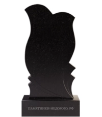 Вертикальный памятник в виде тюльпана с акцентом на деталях 